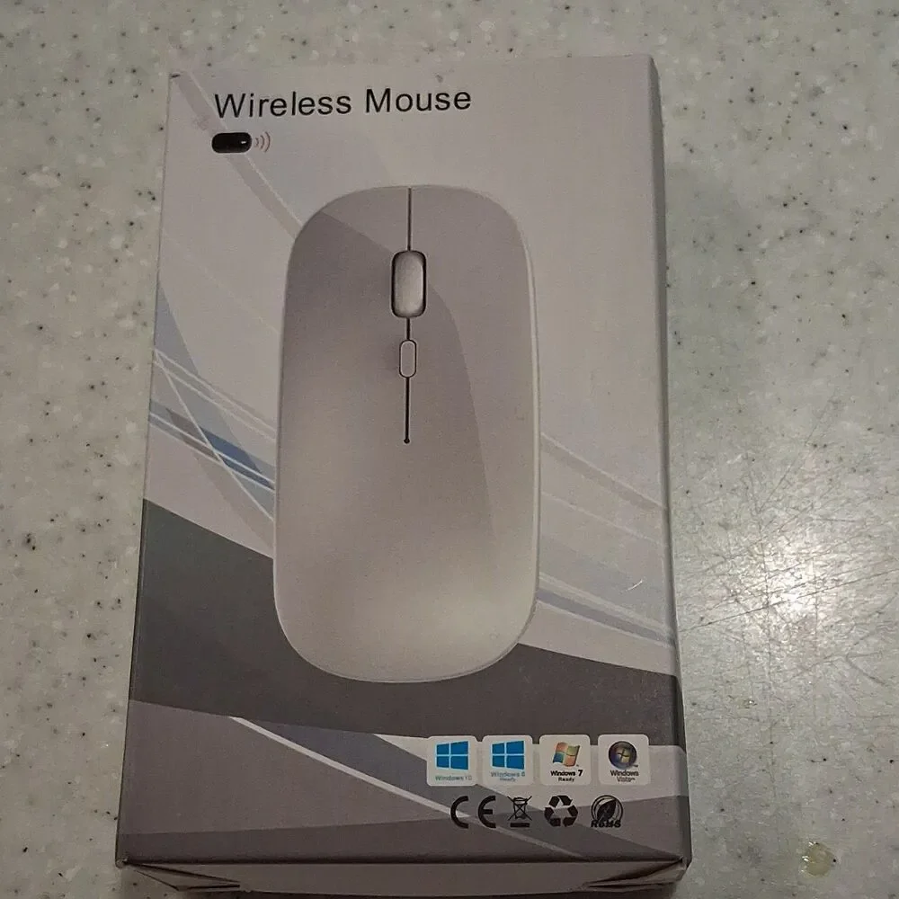Wireless Slim Mouse Ultra-Slim Design Optical Scroll Wheel 3-Button Black